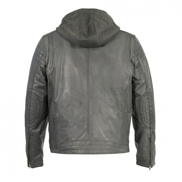 Men's Zipper Front Leather Jacket 