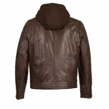 Men's Zipper Front Leather Jacket 