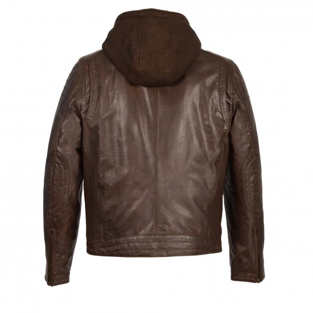 Men's Zipper Front Leather Jacket 
