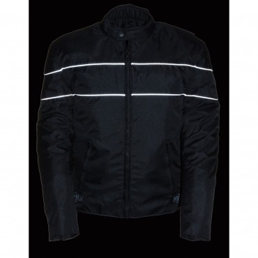 Scooter Style Textile Jacket w/Reflective Stripes
