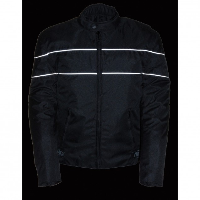 Scooter Style Textile Jacket w/Reflective Stripes