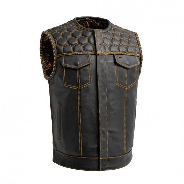 Hornet – Men’s Leather Vest Gold