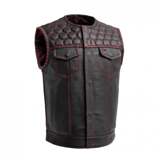 Hornet – Men’s Leather Vest Red  