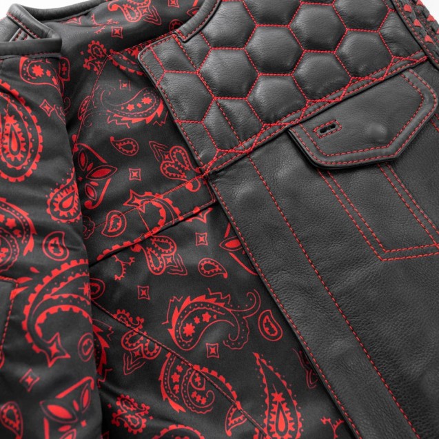 Hornet – Men’s Leather Vest Red  