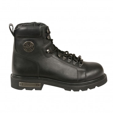 Men's Lace-Up Motorcycle Boots with side Zipper 