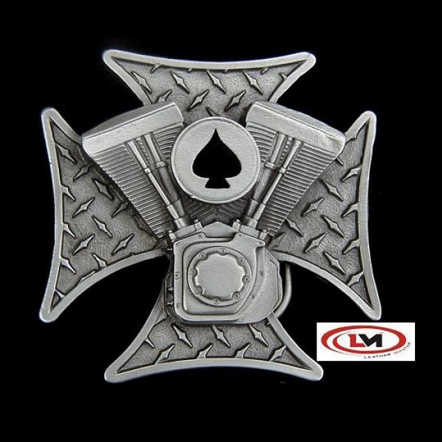 V-Twin Cross w/Ace of Spades Buckle