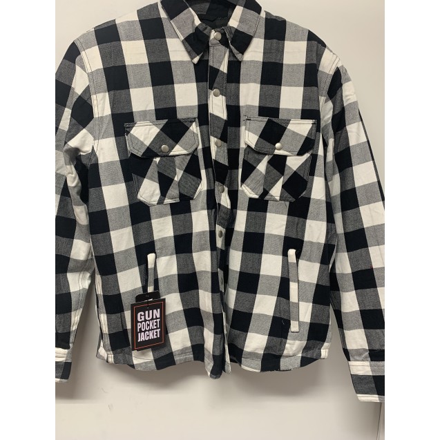 Lumberjack-Men's Black & White Armored Flannel
