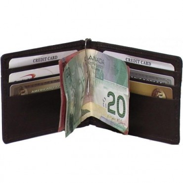 GENUINE COWHIDE LEATHER MEN'S RFID BILL CLIP WALLET