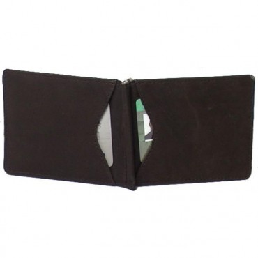 GENUINE COWHIDE LEATHER MEN'S RFID BILL CLIP WALLET