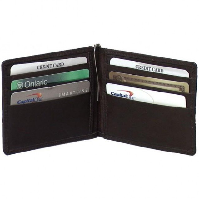 GENUINE COWHIDE LEATHER MEN'S RFID BILL CLIP WALLET