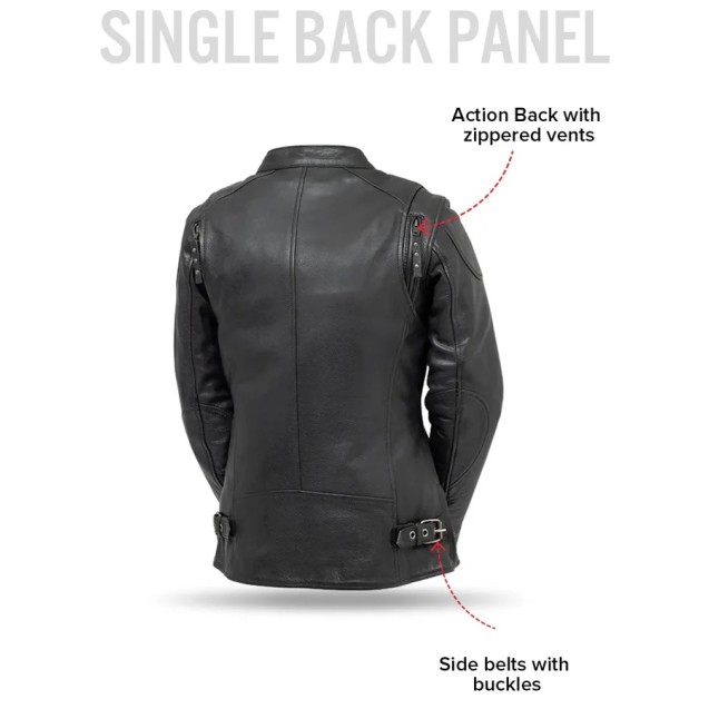 JEWEL- WOMEN'S MOTORCYCLE LEATHER JACKET 