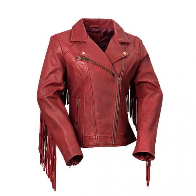 Daisy Womens Fashion Leather Jacket Oxblood 