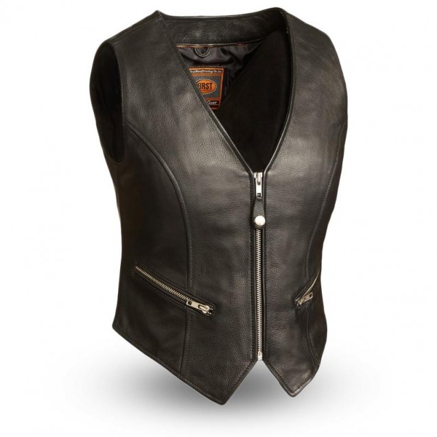 Montana Women's Motorcycle Leather Vest 