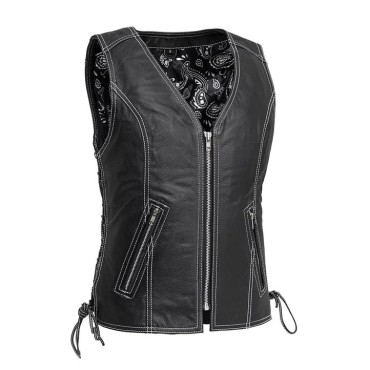 Cindy - Women's Motorcicle Leather Vest 
