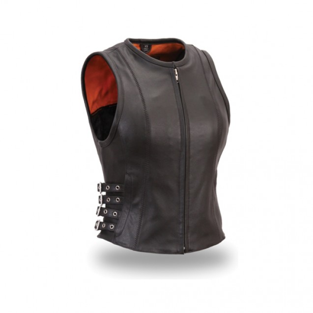 Women's Buckled Zip Front Vest