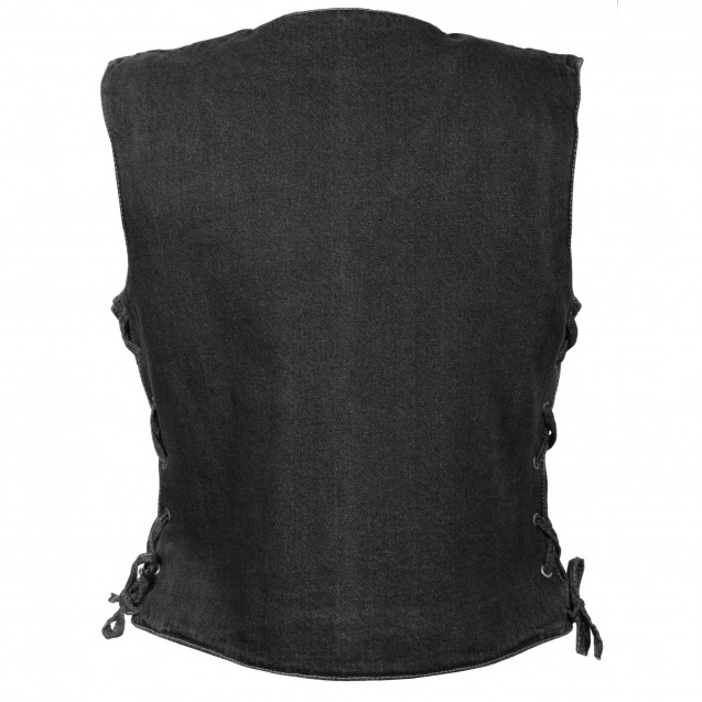 Women's Classic Denim Vest Black