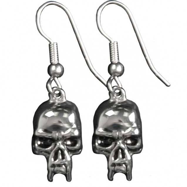 Stainless Steel Vampire Skull Earrings