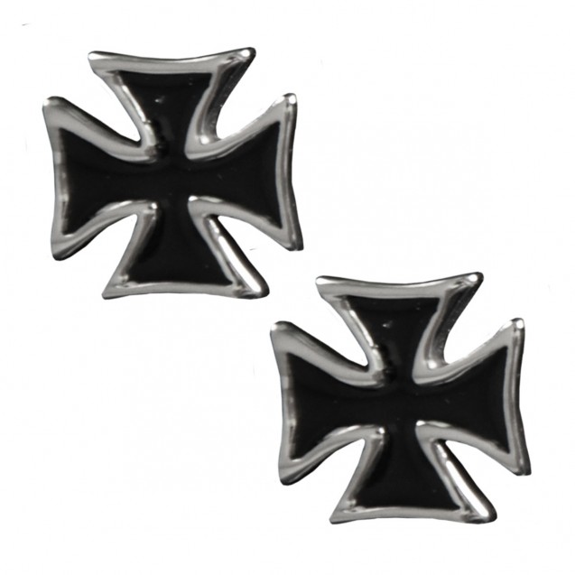 Stainless Steel Iron Cross Post Earrings
