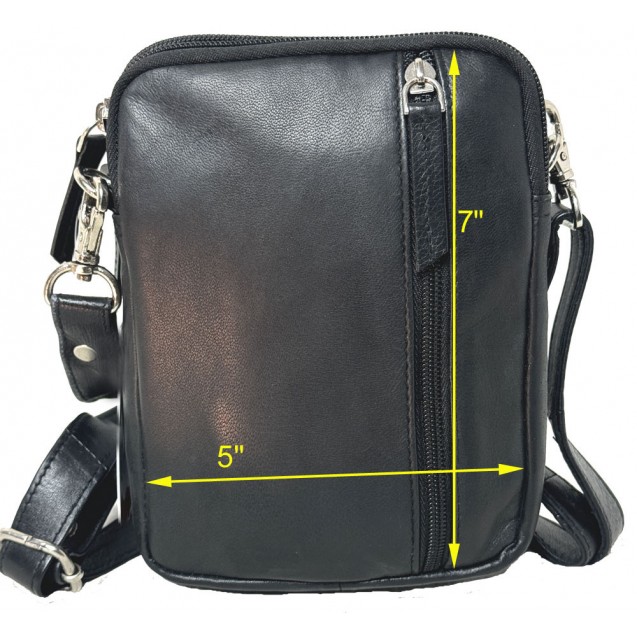 Genuine Leather Unisex Small Shoulder Bag/Belt Pouch 