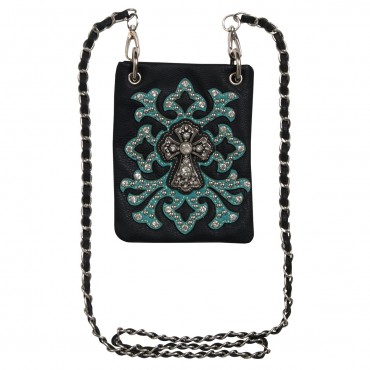 Ladies Fuchsia Purse with Cross