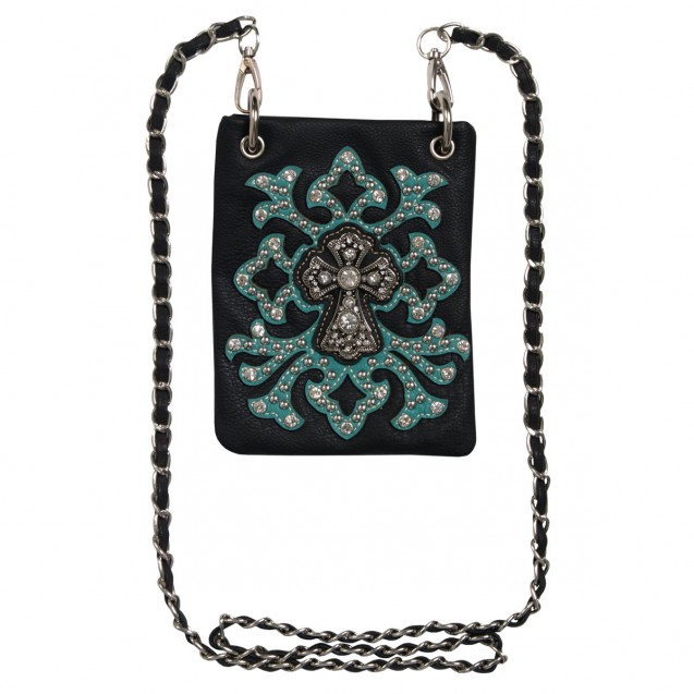 Ladies Fuchsia Purse with Cross