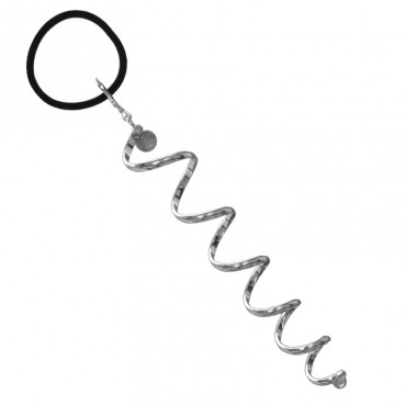 Twister Silver Ponytail Wrap 6in