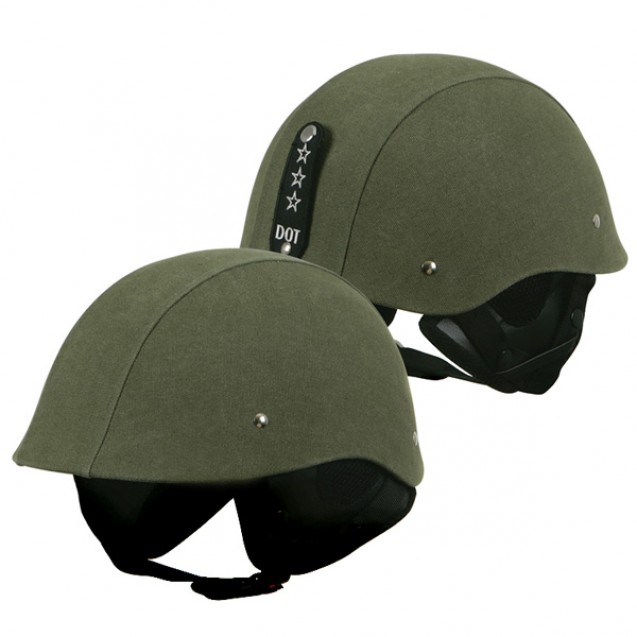 Torc T-54 G.I. Canvas Green Half Helmet