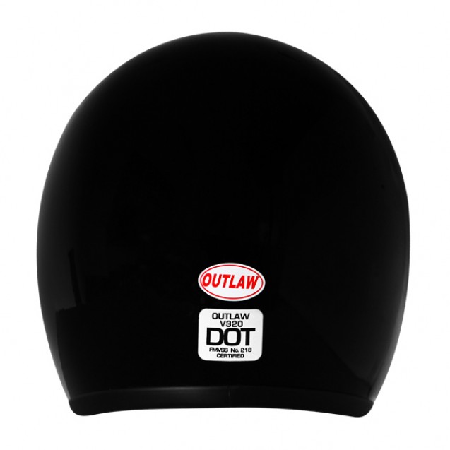 V320 glossy Black Motorcycle Open Face Helmet