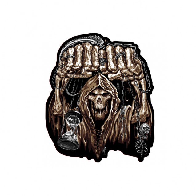 Huge Fist Skull 10" Patch