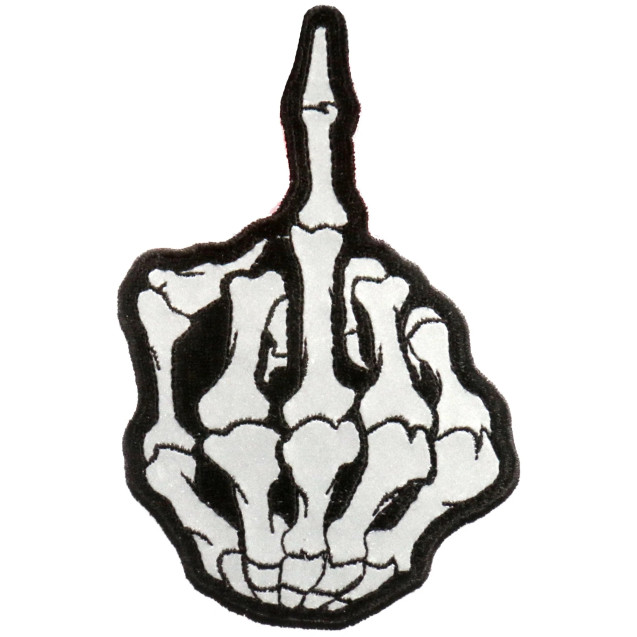 Skeleton Middle Finger Embroidered