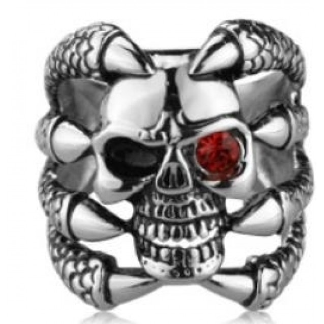 Stainless Steel Claw Face Skull Ring