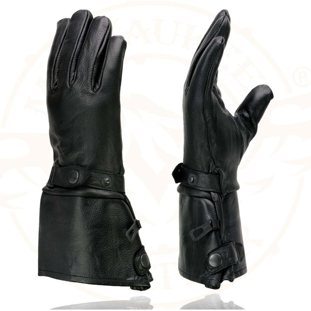 High cuff motorcycle gauntlet gloves 