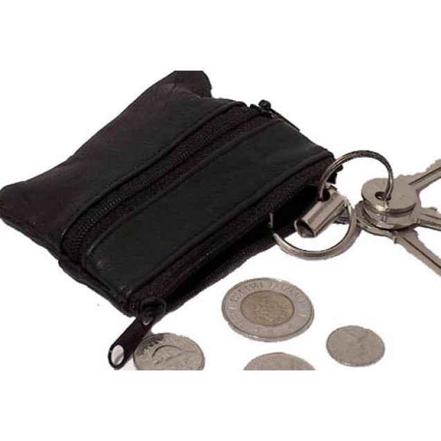 Coin Purse w/2 zippered compartment w/keyring