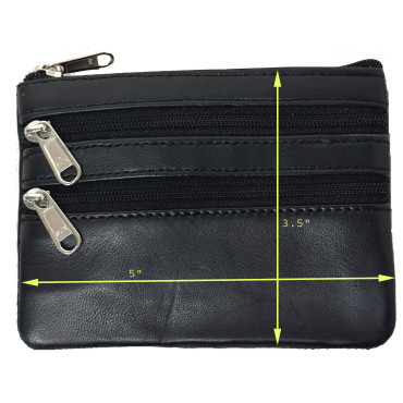 Coin Purse w/3 zipper closure compartment 