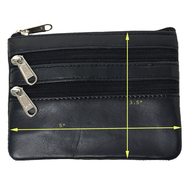 Coin Purse w/3 zipper closure compartment 
