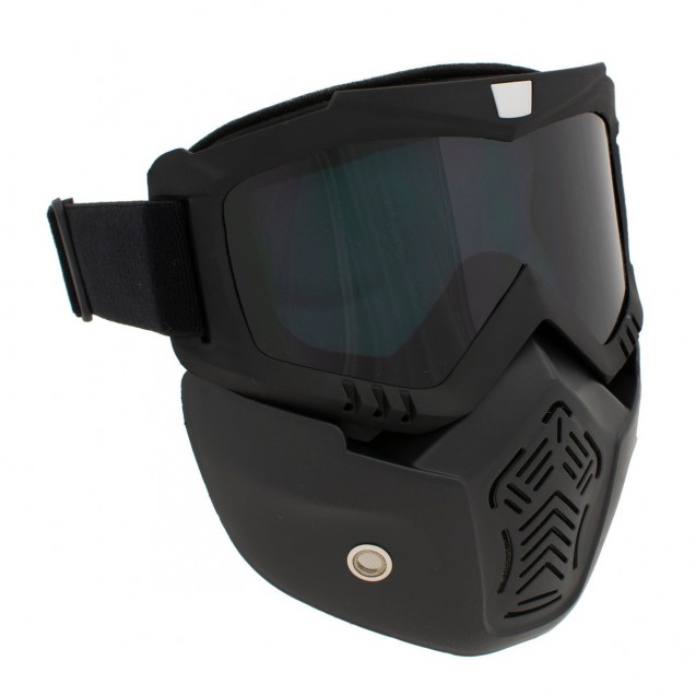 Face Mask with Detachable Motorcycle Goggles