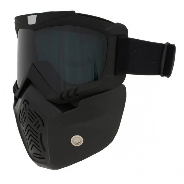 Face Mask with Detachable Motorcycle Goggles