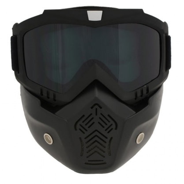 Face Mask with Detachable Motorcycle Goggles