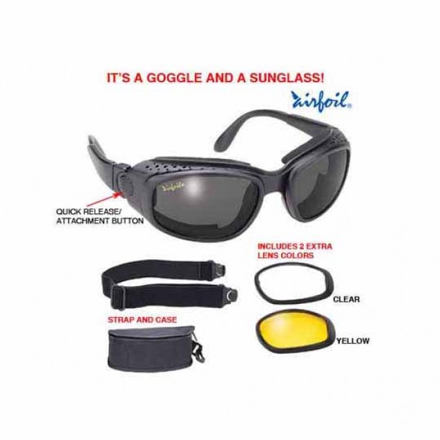 Airfoil Black Convertible Goggle and Sunglass