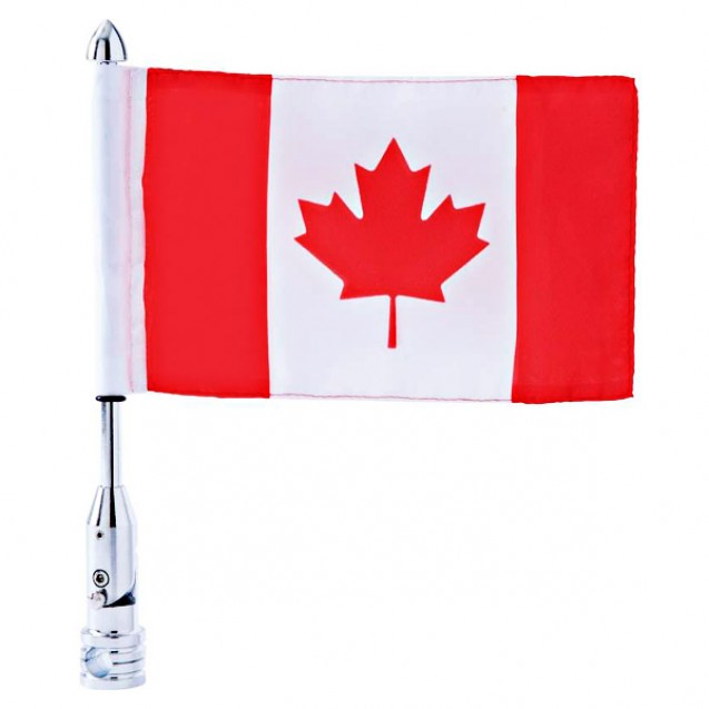 Motorcycle Flagpole Mount and Canada Flag