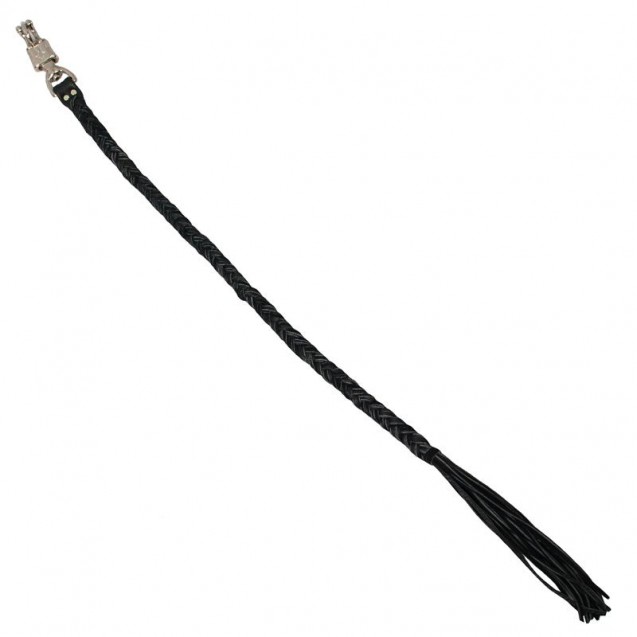 Black Motorcycle Leather Whip