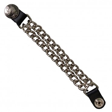 thumbnail image 2 of Motorcycle Vest Extenders – Double Black Chain – Made In USA – 4" With 24 Snaps – 4 Pack 2 of 4