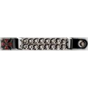 Iron cross red double chain vest extender