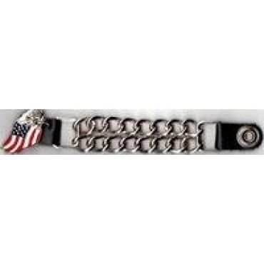 USA flag eagle double chain vest extender