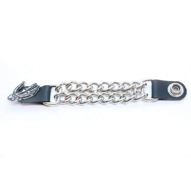 Skeleton hand double chain vest extender