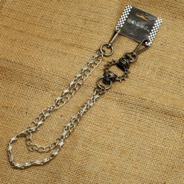 Spike Ring Wallet Chain with chrom Double chain