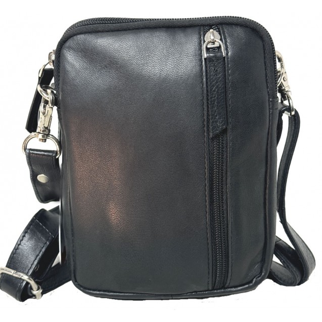 Genuine Leather Unisex Small Shoulder Bag/Belt Pouch 