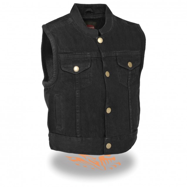 Kids Black Denim Club style Vest 