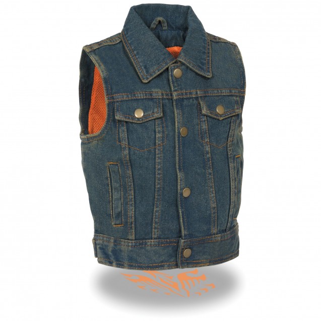 Kids Blue Denim Vest 